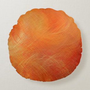 Almofada Redonda Pintura de Abstrato Laranja