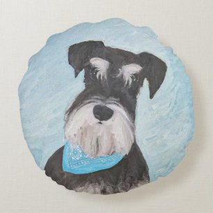 Almofada Redonda Pintura de Schnauzer (Miniatura) - Cachorro Origin