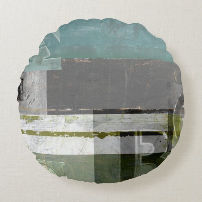 Almofada Redonda Pintura Moderna com Letras Cortadas (Frente)