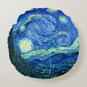 Almofada Redonda PixDezines van gogh noite estrelada/são remy