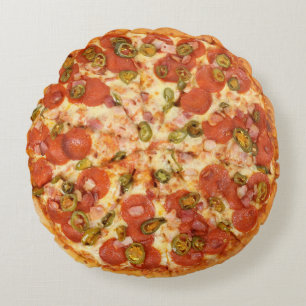 Almofada Redonda Pizza de Pepperoni para a Caverna-Homem