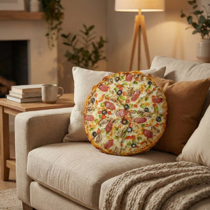 Almofada Redonda Pizza fatiada