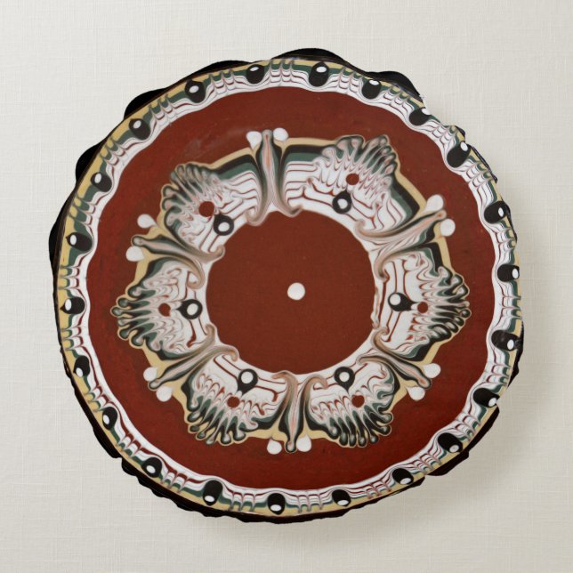 Almofada Redonda Placa cerâmica búlgara (Verso)