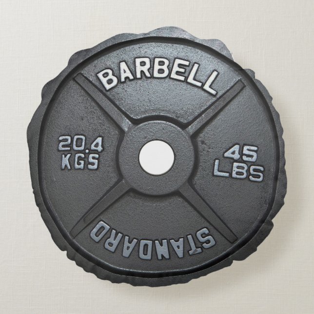 Almofada Redonda Placa do Barbell - Gym (Verso)