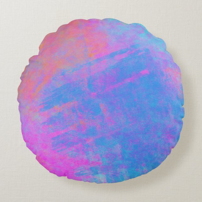 Almofada Redonda Placas multicolores brilhantes (Frente)