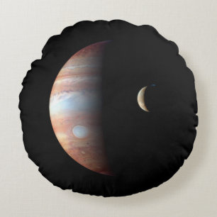 Almofada Redonda Planeta Gás Júpiter e Lua Galileu