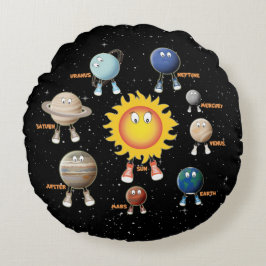 Almofada Redonda Planetas e Sistema Solar