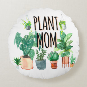 Almofada Redonda Planta Mãe - Jardinagem, Presente De Plantador Par