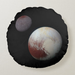 Almofada Redonda Plutão & Charon 9th ou Dwarf Planet Solar System