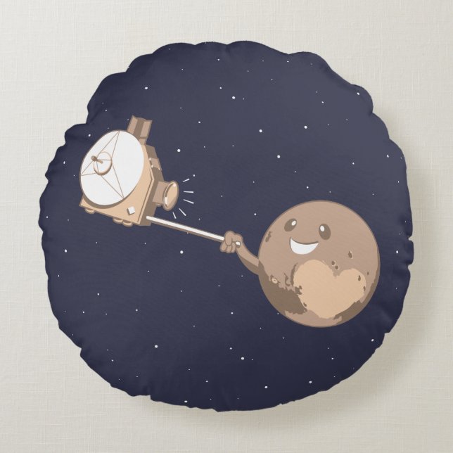 Almofada Redonda Pluto Selfie (Frente)