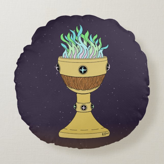 Almofada Redonda Poção mágica em Mazer e Chalice Combo (Frente)