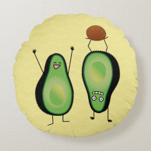 Almofada Redonda Poço engraçado do verde do handstand dos aplausos