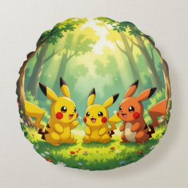Almofada Redonda Pokémon und seine Treue Freunde