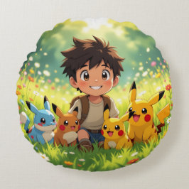 Almofada Redonda Pokémon und seine Treue Freunde