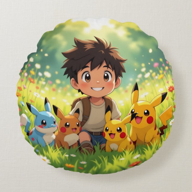 Almofada Redonda Pokémon und seine Treue Freunde (Frente)