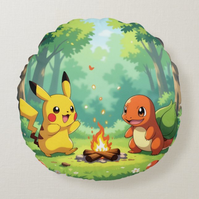 Almofada Redonda Pokémon und seine Treue Freunde (Frente)