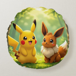 Almofada Redonda Pokémon und seine Treue Freunde
