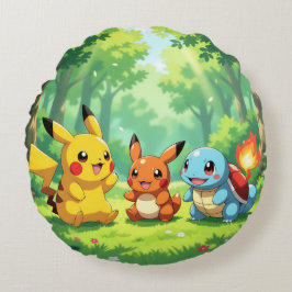 Almofada Redonda Pokémon und seine Treue Freunde
