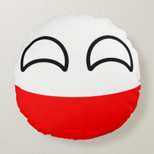 Almofada Redonda Polônia Geeky de tensão engraçado Countryball