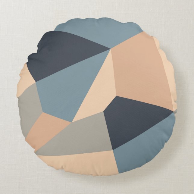 Almofada Redonda Polygonal variegated seamless pattern. multi-color (Frente)