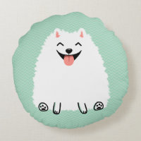 Pomerânia Branca Engraçada Sorrindo Pom