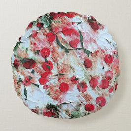 Almofada Redonda Ponto de Bolinha Sujo Rosa Vermelho Decadência Gru