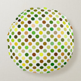 Almofada Redonda Pontos Amarelos e Verde