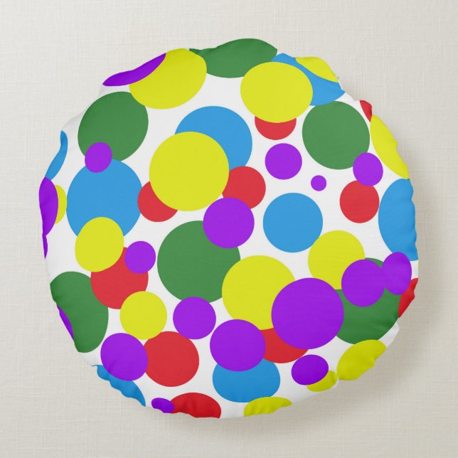 Almofada Redonda Pontos coloridos (Verso)
