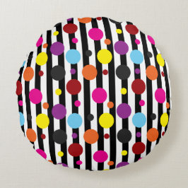 Almofada Redonda Pontos E Stripes
