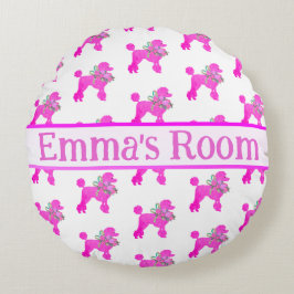 Almofada Redonda Poodle Rosa Personalizado