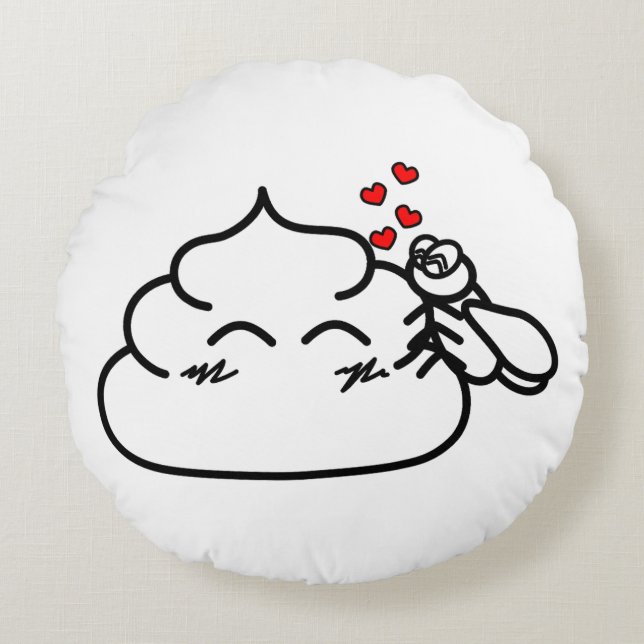Almofada Redonda Poop in Love - Brootsch the PooPoo (Frente)
