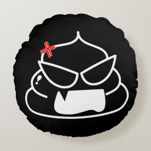 Almofada Redonda Poop zangado - Brootsch, o PooPoo