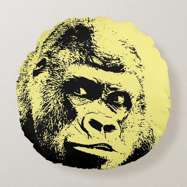 Almofada Redonda Pop Art Gorilla (Frente)