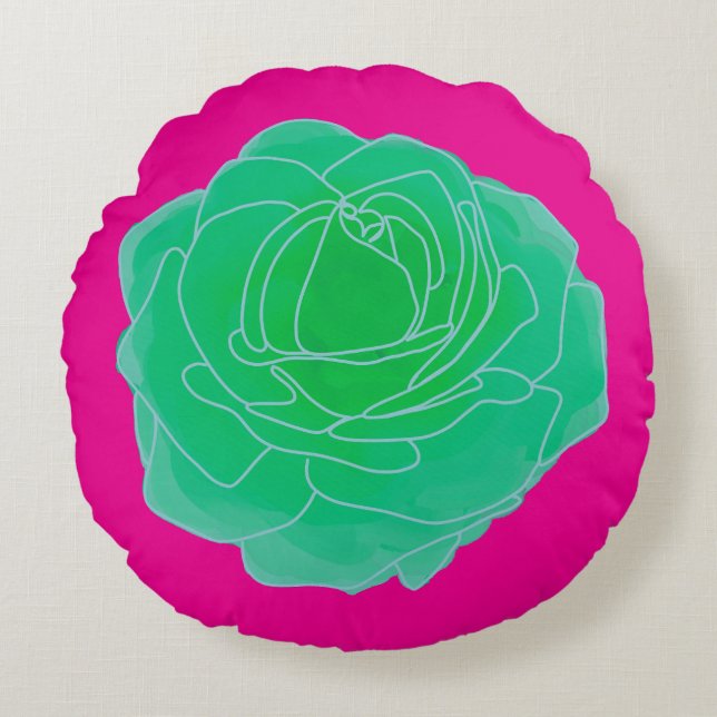 Almofada Redonda Pop Art Rosa (Frente)
