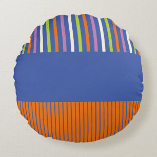 Almofada Redonda Pop de cor Bandas design de striped moderna