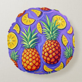 Almofada Redonda Pop do abacaxi - Império do abacaxi