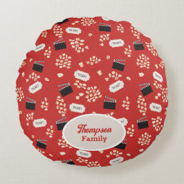 Almofada Redonda Popcorn Retro Movie Monograma