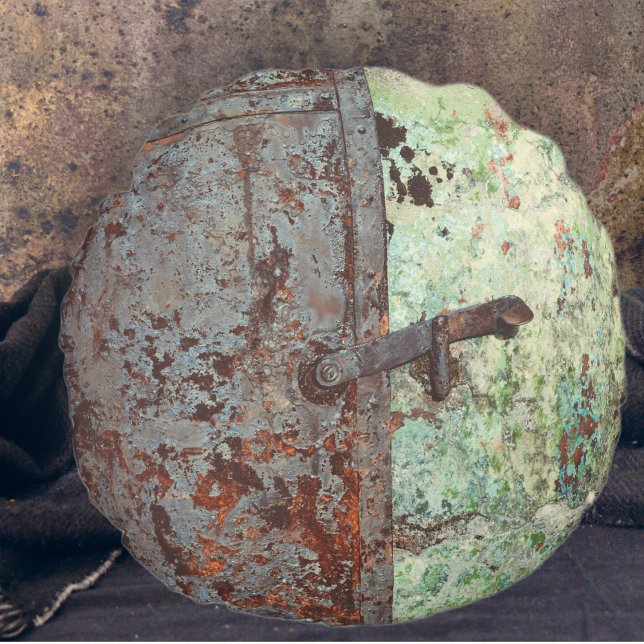 Almofada Redonda Porta enferrujada velha pintada (Criador carregado)