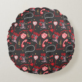 Almofada Redonda Portas de Amor do Dia de os namorados Retroativo