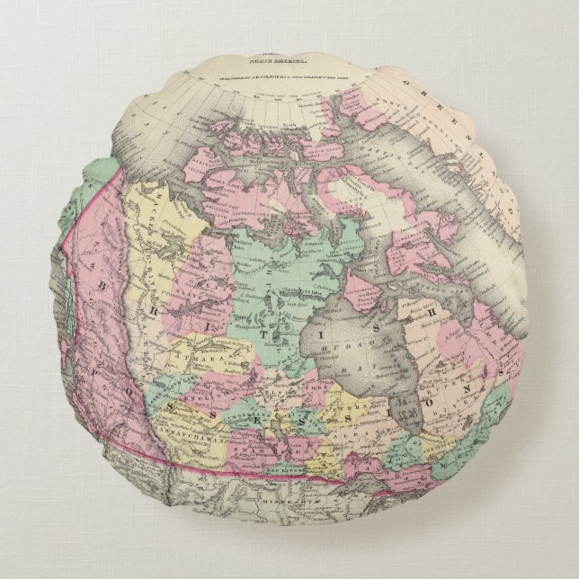 Almofada Redonda Possessões de Ingleses, de russo & de dinamarquês (Frente)
