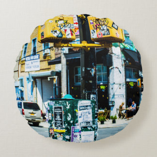 Almofada Redonda Posto AMARELO E NEGRO PRETO CHEIO DE CABOS