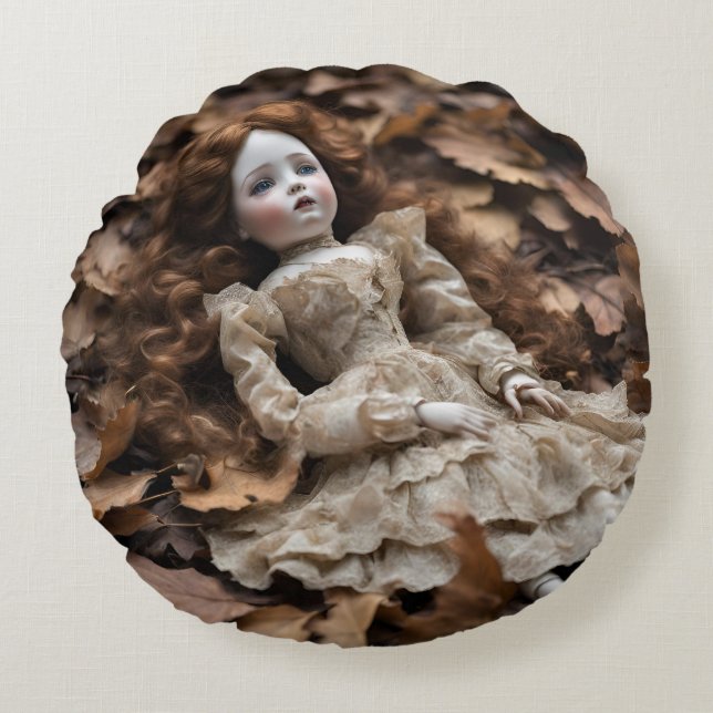 Almofada Redonda poupée vintage coussin (Frente)