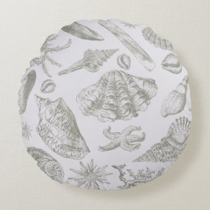 Almofada Redonda Prateleiras de Arte Suave de Seashell