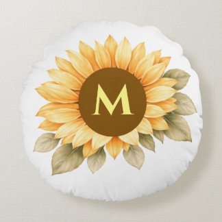 Almofada Redonda Presente Boho Monograma Cottagecore