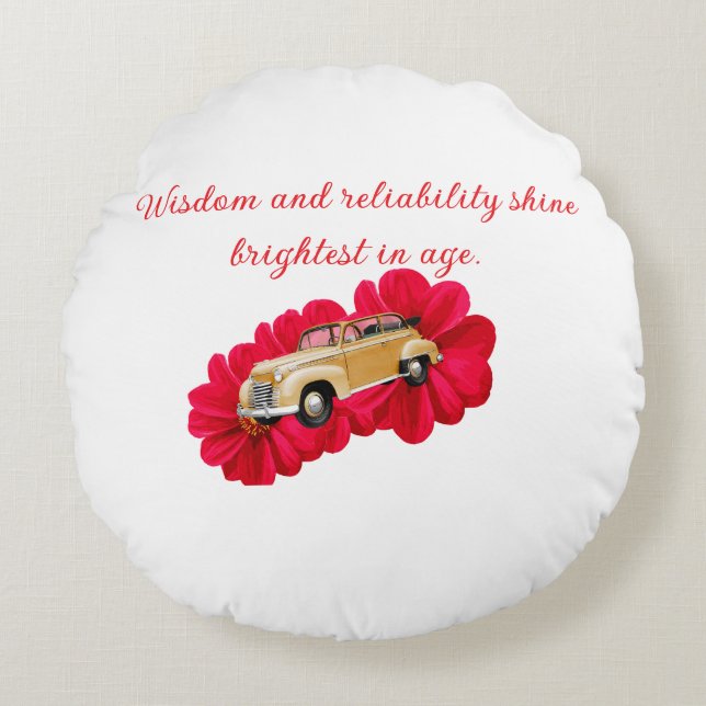 Almofada Redonda Presente de aniversário (Frente)