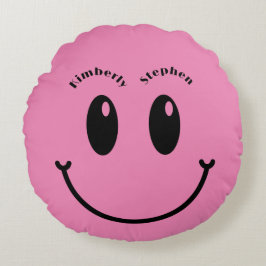 Almofada Redonda Presente de Casamento Único Divertido Feliz Sorris