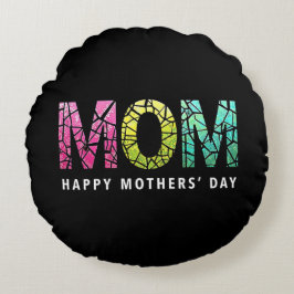 Almofada Redonda Presente de celebração do Dia das Mães Felizes