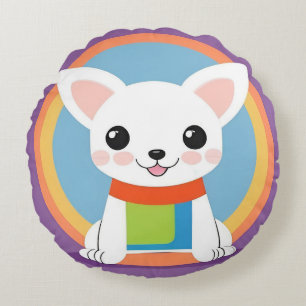 Almofada Redonda Presente de Decoração para Casa de Amante de Anima