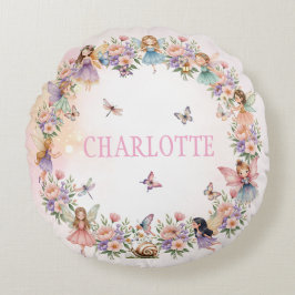 Almofada Redonda Presente de fada de trigo para menina