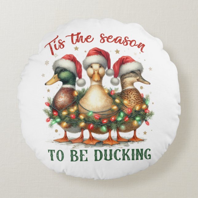 Almofada Redonda Presente para o Xmas (Frente)